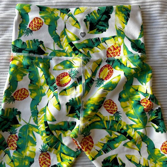 Wildfox Sport Green & Yellow “Palms & Pinas” Pineapple Print Leggings Small - Picture 4 of 8